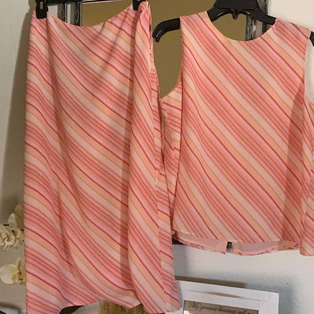 Villager Pink and Cream Striped Ensemble